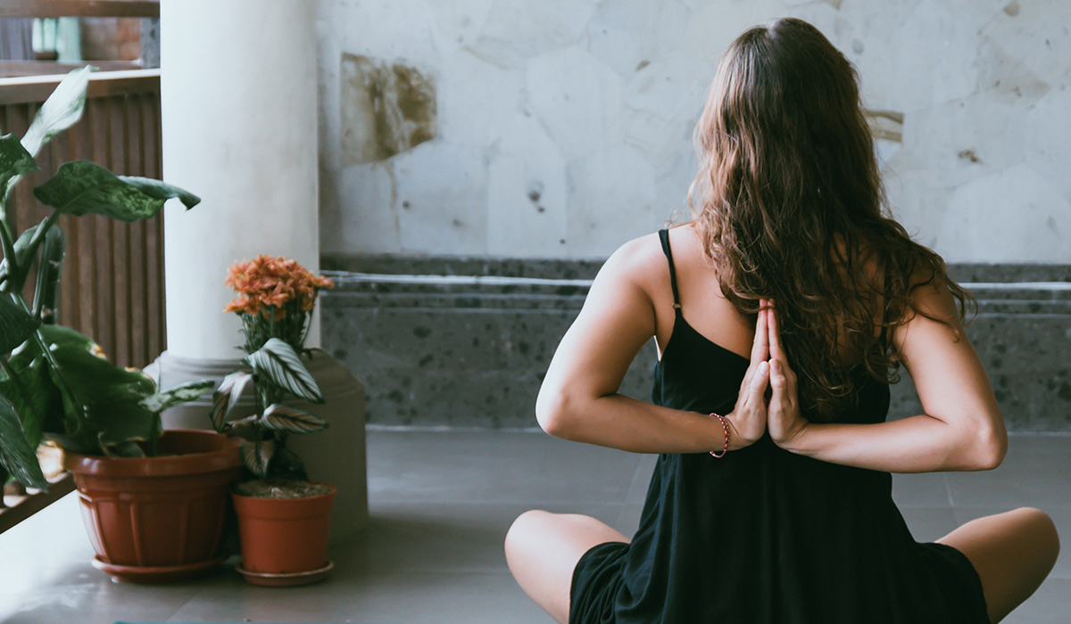 Yoga on a mat